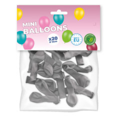 20 Mini-ballons Noirs 13 cm
