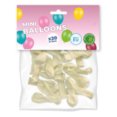 20 Mini-ballons Jaune pastel 13 cm