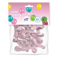 20 Mini-ballons Rose Pastel 13 cm