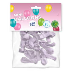 Mini-ballons violet pastel 13 cm - Lot de 20