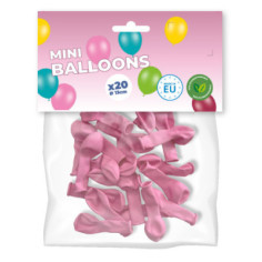 20 Mini-ballons Roses 13 cm