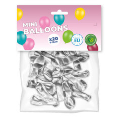 Mini-ballons argent 13 cm - Lot de 20