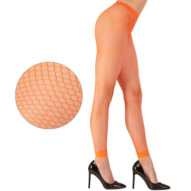 Legging résille orange fluo