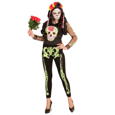 Legging squelette fluo vert Legging squelette fluo vert