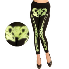 Legging squelette vert fluo