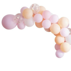 Kit arche de ballons pêche et rose pastel