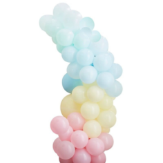 Kit arche de 75 ballons pastel