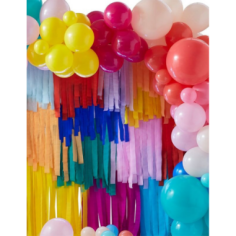 Kit arche de ballons multicolores et papier crépon