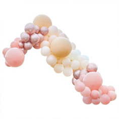 Kit arche de ballons pêche rose gold