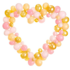 Arche de ballons 160 cm forme de coeur pastel