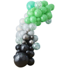Arche de ballons noire, verte et grise