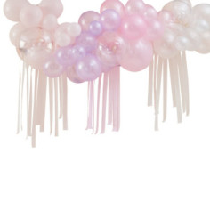 Kit Arche de ballons rose pastel, perle et ivoire