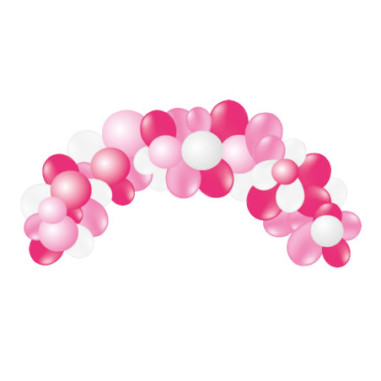 Arche de ballons rose et blanc