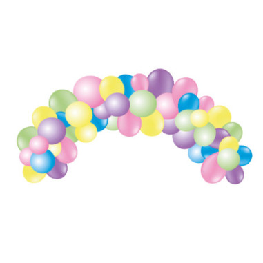 Arche de 55 ballons pastel