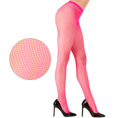 Collants fluo résille rose