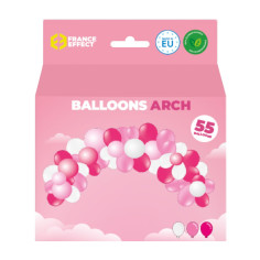 Arche de ballons rose et blanc 2