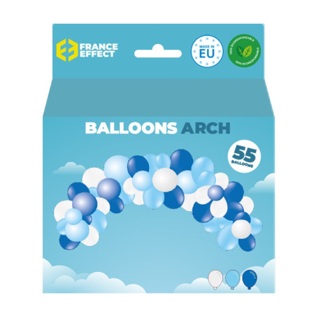 Arche de ballons bleu et blanc