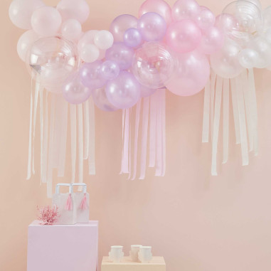 Kit Arche de ballons rose pastel,...