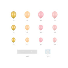 Kit arche de ballons coeur pastel 2