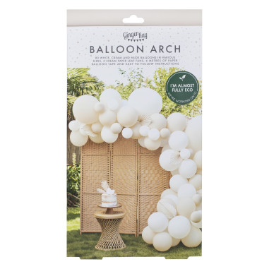 Arche de ballons nude et blancs avec...