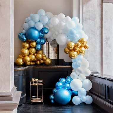 Kit arche de ballons luxe bleu,...