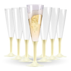 Lot de 10 Flûtes à Champagne ivoire Réutilisables