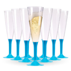 Lot de 10 Flûtes à Champagne bleu Réutilisables