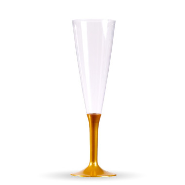 10 flûtes à champagne or pied doré,...