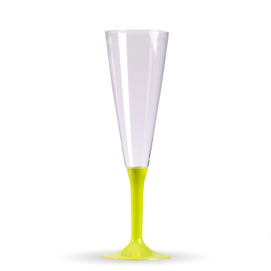 10 flûtes à champagne pied vert anis,...