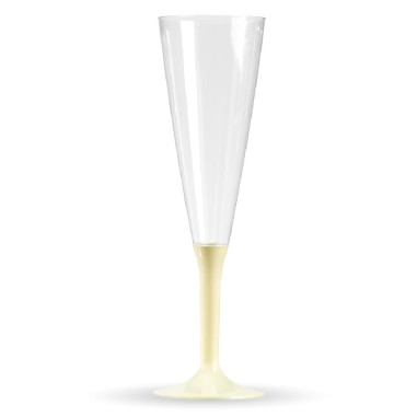 10 flûtes à champagne pied Ivoire,...