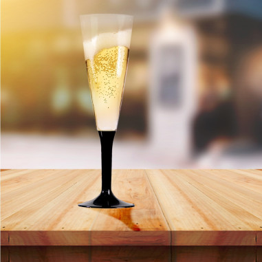 10 flûtes à champagne pied Bleu...