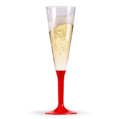 10 flûtes rouge réutilisables