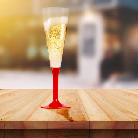 10 flûtes rouge réutilisables