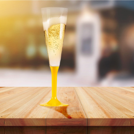 10 flûtes jaune réutilisables