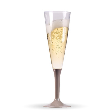 10 flûtes à champagne pied gris /...