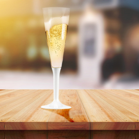 10 flûtes blanc réutilisables