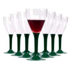 10 Verres à vin réutilisable - Vert Foncé - 16 cl