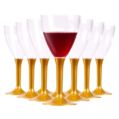 10 Verres à vin réutilisables dorés