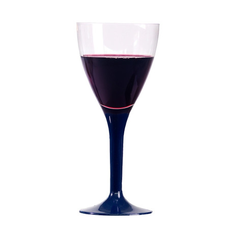 10 verres à vin réutilisables bleu
