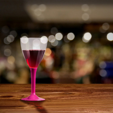 10 Verres à vin réutilisables fuchsia