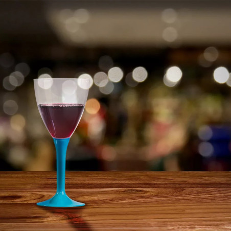 10 Verres à vin réutilisables bleu