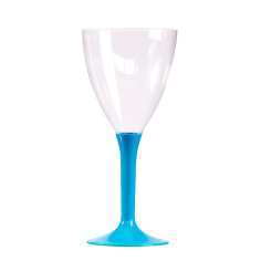 10 Verres à vin réutilisables bleu clair 2