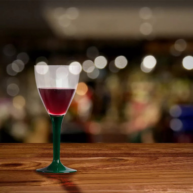 10 Verres à vin réutilisable - Vert...