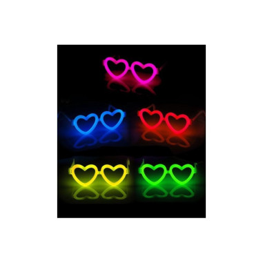Lunettes en forme de coeur fluorescente