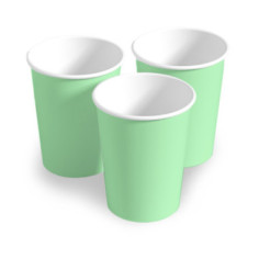 25 gobelets en carton Vert d'eau - 20 CL