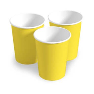 25 gobelets jaune en carton