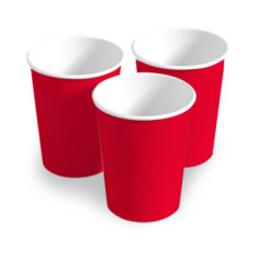 Lot de 25 gobelets 20 cl en carton rouge