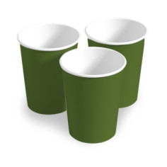 Lot de 25 gobelets 20 cl en carton Vert Olive
