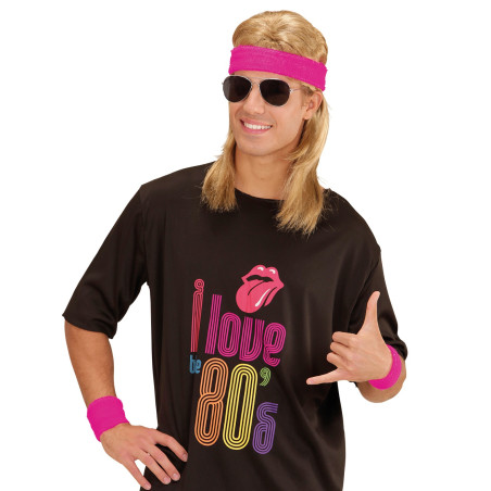 Set bandeau & poignets fluo rose