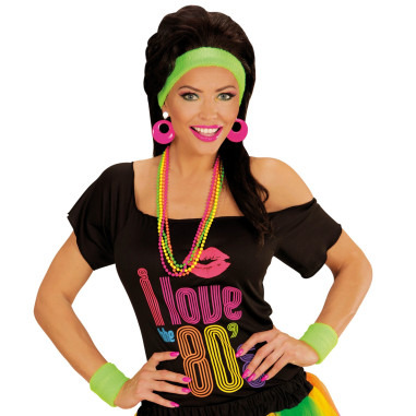 Set bandeau & poignets fluo vert